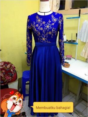 Gaun muslimah burkat bordir untuk di jual - Gaun muslimah